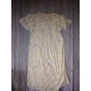 Bishop + Young Off Shoulder Floral Maxi Dress‎ Cream Yellow XS